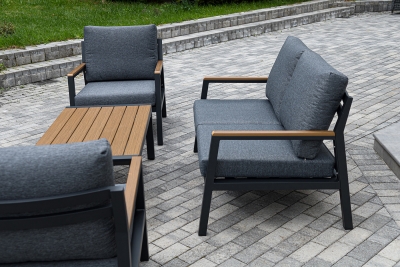 "Камелия" лаунж-зона 4-местная из алюминия, цвет темно-серый "Камелия" лаунж-зона 4-местная из алюминия, цвет темно-серый