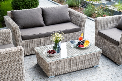 "Капучино" журнальный столик из искусственного ротанга, цвет бежевый "Капучино" журнальный столик из искусственного ротанга, цвет бежевый