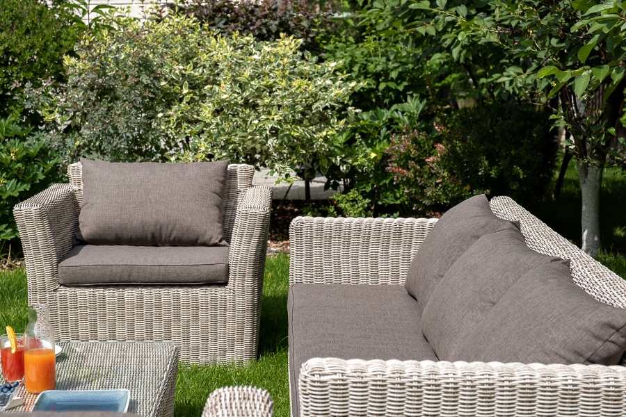 Капучино лаунж-зона из искусственного ротанга, цвет бежевый - фото 10