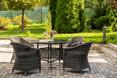 "Равенна" обеденная группа плетеная, цвет графит