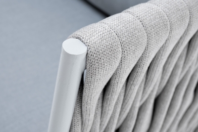 "Монако" кресло плетеное из роупа, каркас алюминий светло-серый (RAL7035) муар, роуп светло-серый 40 мм, ткань светло-серая "Монако" кресло плетеное из роупа, каркас алюминий светло-серый (RAL7035) муар, роуп светло-серый 40 мм, ткань светло-серая