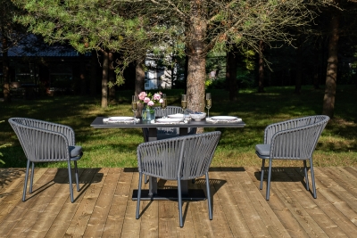 "Каффе Дабл" обеденная группа на 4 персоны, цвет "серый гранит" "Каффе Дабл" обеденная группа на 4 персоны, цвет "серый гранит"