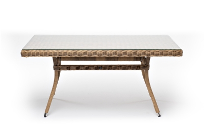 "Латте" плетеный стол из искусственного ротанга 140х80см, цвет соломенный