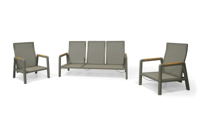 "Бари" лаунж-зона из алюминия, цвет светло-серый