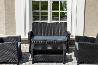 "Вашингтон" лаунж-зона из искусственного ротанга на 4 персоны, цвет черный "Вашингтон" лаунж-зона из искусственного ротанга на 4 персоны, цвет черный