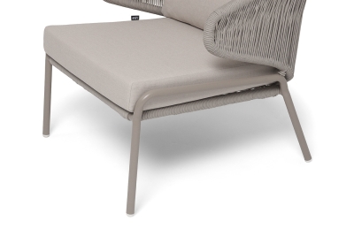 "Альмерия" кресло плетеное из роупа, каркас из алюминия, цвет бежевый