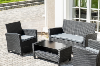 "Вашингтон" лаунж-зона из искусственного ротанга на 4 персоны, цвет черный "Вашингтон" лаунж-зона из искусственного ротанга на 4 персоны, цвет черный