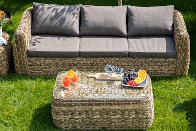 "Кальяри" журнальный столик из искусственного ротанга (гиацинт), цвет соломенный "Кальяри" журнальный столик из искусственного ротанга (гиацинт), цвет соломенный