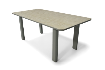 "Витория" обеденный стол из алюминия, столешница из искусственного камня