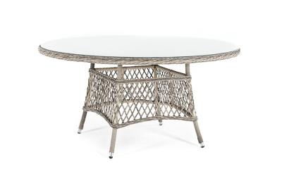 "Эспрессо" плетеный круглый стол, диаметр 150 см, цвет бежевый