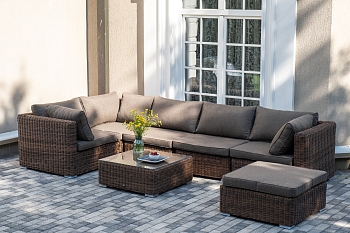 "Лунго" трансформирующаяся лаунж-зона из искусственного ротанга, цвет коричневый "Лунго" трансформирующаяся лаунж-зона из искусственного ротанга, цвет коричневый