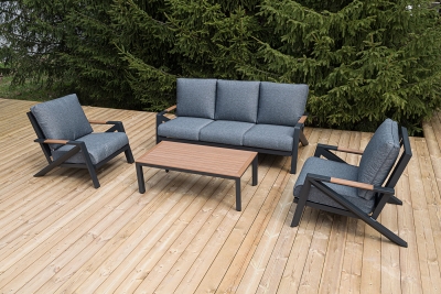 "Лотос" лаунж-зона 5-местная из алюминия, цвет темно-серый (К)