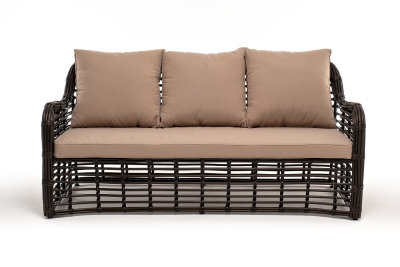 "Ницца" диван из искусственного ротанга трехместный, цвет бронзовый