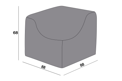 Защитный чехол на модуль Лунго угловой 86×86×65 см, цвет темно-серый Защитный чехол на модуль Лунго угловой 86×86×65 см, цвет темно-серый
