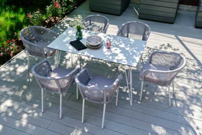 "Руссо" обеденный стол из HPL 150х80см, цвет "молочный"