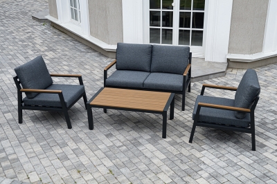 "Камелия" лаунж-зона 4-местная из алюминия, цвет темно-серый "Камелия" лаунж-зона 4-местная из алюминия, цвет темно-серый