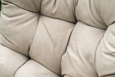 "Венеция" подвесное кресло-кокон из искусственного ротанга, цвет серый с бежевой подушкой