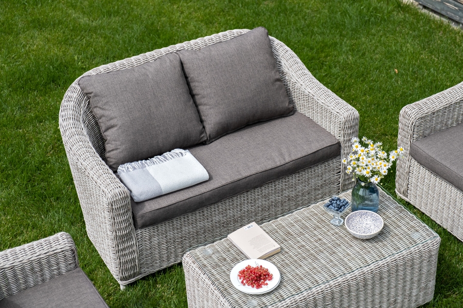 Кон Панна лаунж-зона из искусственного ротанга, цвет бежевый - фото 7