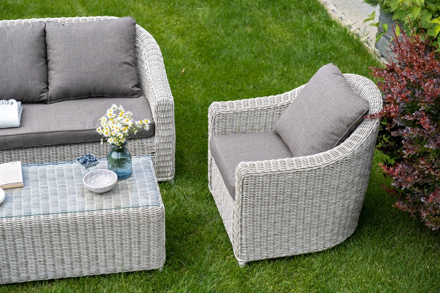 Кон Панна лаунж-зона из искусственного ротанга, цвет бежевый - фото 3