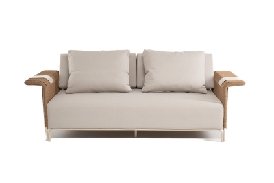 "Мальдивы" диван двухместный из искусственного ротанга, цвет соломенный