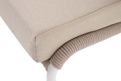 "Милан" лаунж-зона 5-местная плетеная из роупа (веревки), каркас алюминиевый белый, роуп бежевый "Милан" лаунж-зона 5-местная плетеная из роупа (веревки), каркас алюминиевый белый, роуп бежевый