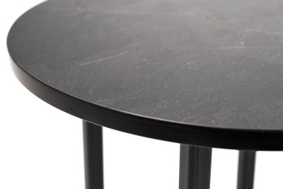 "Кипр" интерьерный стол из HPL круглый Ø30 H40, цвет "серый гранит"