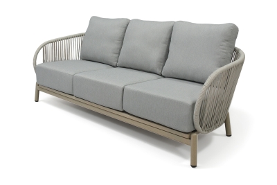 "Прато" лаунж-зона из искусственного ротанга на 5 персон, цвет светло-серый