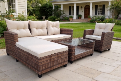 "Атланта" лаунж-зона из искусственного ротанга, цвет коричневый