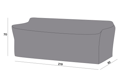 Защитный чехол на диван Касабланка, трехместный 219×82×70 см, цвет серый