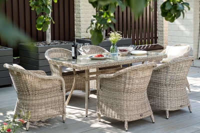 "Эспрессо" обеденная группа плетеная, цвет бежевый "Эспрессо" обеденная группа плетеная, цвет бежевый