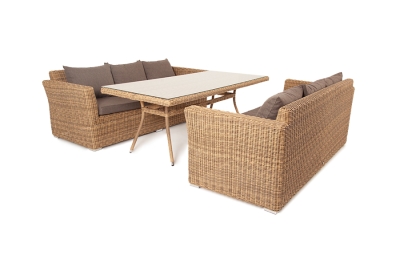 "Мокко Дабл" обеденная группа из искусственного ротанга, цвет соломенный "Мокко Дабл" обеденная группа из искусственного ротанга, цвет соломенный