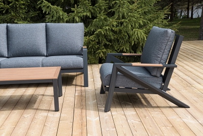 "Лотос" лаунж-зона 5-местная из алюминия, цвет темно-серый