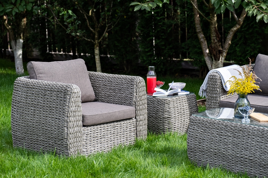 Кальяри кресло из искусственного ротанга (гиацинт), цвет серый - фото 13