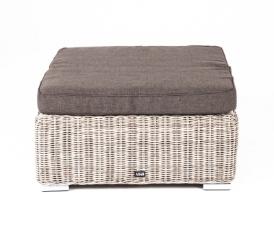 "Лунго" плетеная оттоманка с подушкой, цвет бежевый