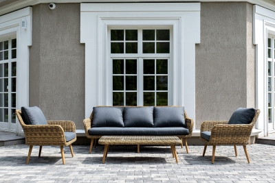 "Прованс" лаунж-зона плетеная из искусственного ротанга, цвет соломенный