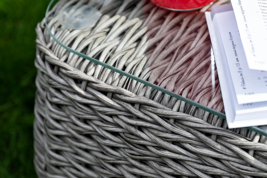 Кальяри журнальный столик из искусственного ротанга (гиацинт), цвет серый - фото 8