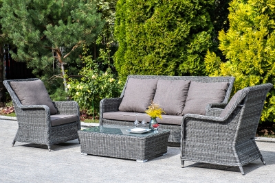 "Гляссе" лаунж-зона из искусственного ротанга, цвет графит "Гляссе" лаунж-зона из искусственного ротанга, цвет графит