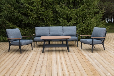 "Крокус" лаунж-зона 5-местная из алюминия, цвет темно-серый (К)