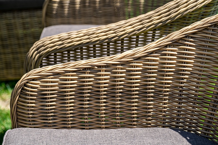 Базелла обеденная группа из искусственного ротанга, цвет соломенный - фото 5