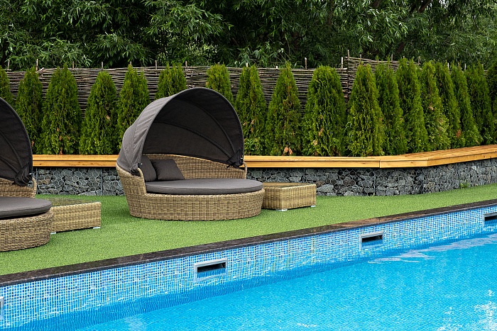 Стильяно плетеная кровать круглая, цвет соломенный - фото 13