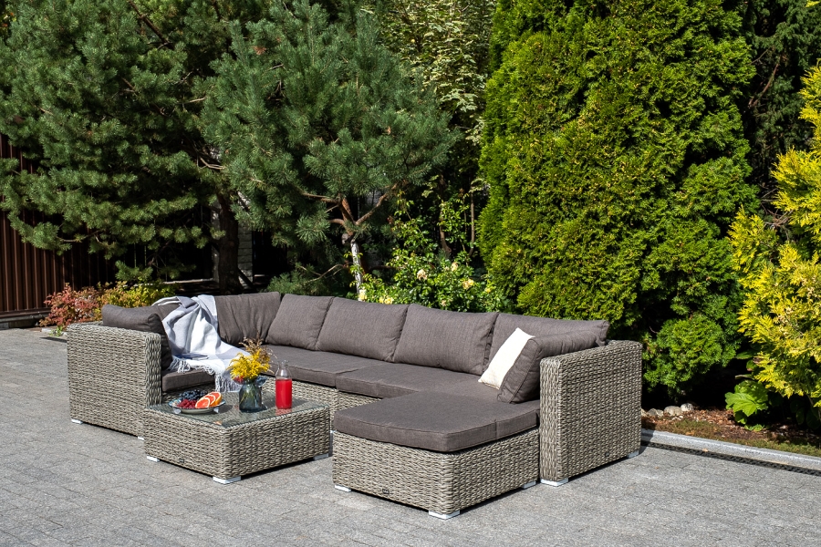 Лунго журнальный столик плетеный (гиацинт), цвет серый - фото 5