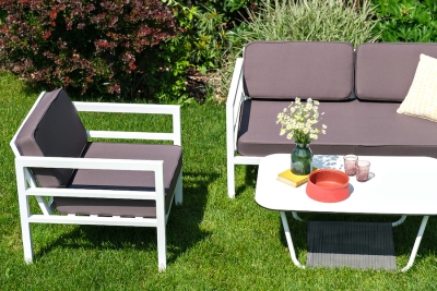 "Эстелья" лаунж-зона из алюминия со столиком из HPL 4-местная