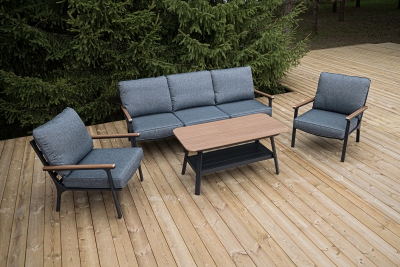 "Крокус" лаунж-зона 5-местная из алюминия, цвет темно-серый