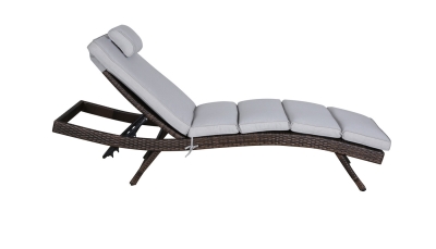 "Лиссабон" шезлонг из искусственного ротанга, цвет коричневый "Лиссабон" шезлонг из искусственного ротанга, цвет коричневый