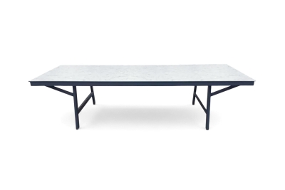 "Рио" стол из HPL 290х100см, цвет столешницы "белый мрамор"