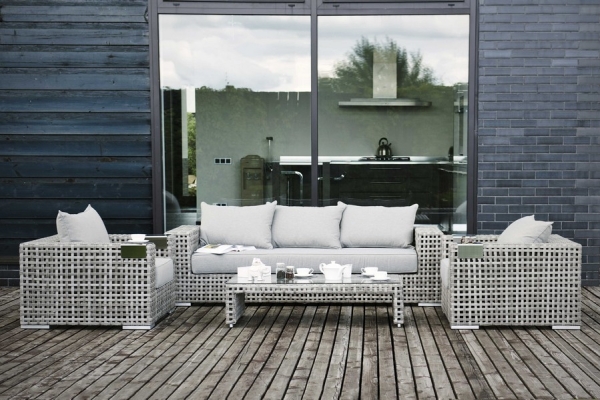 "Тито" лаунж-зона из искусственного ротанга, цвет серый (К)