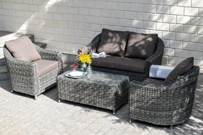 "Кон Панна" лаунж-зона из искусственного ротанга, цвет графит "Кон Панна" лаунж-зона из искусственного ротанга, цвет графит