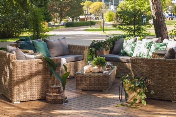 "Капучино Дабл" лаунж-зона из искусственного ротанга, цвет соломенный