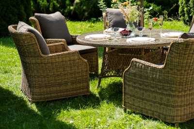 "Эспрессо–150 N" обеденная группа плетеная, цвет соломенный "Эспрессо–150 N" обеденная группа плетеная, цвет соломенный