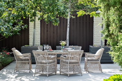 "Латте" обеденная группа плетеная, цвет бежевый